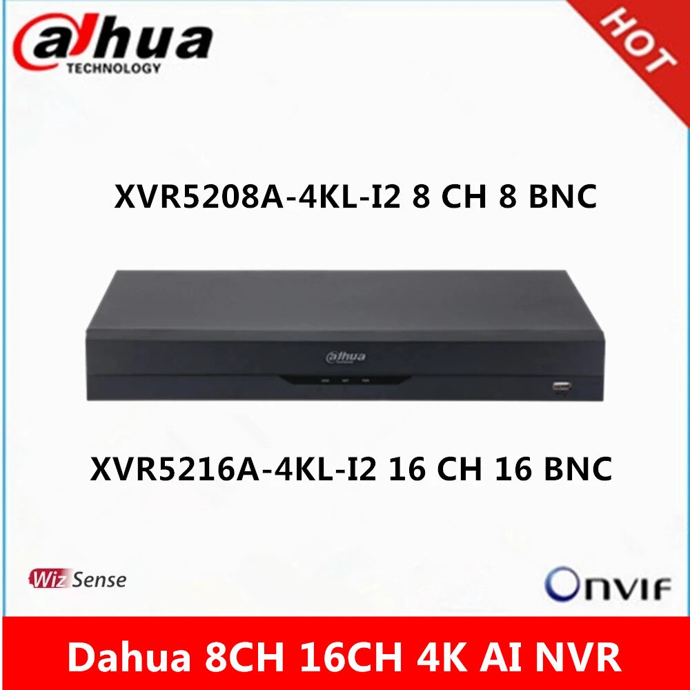 Dahua XVR5208A-4KL-I2 8CH & XVR5216A-4KL-I2 16CH Penta-brid 4K 1U WizSense 디지털 비디오 레코더 최대 지원 8MP HDCVI 카메라